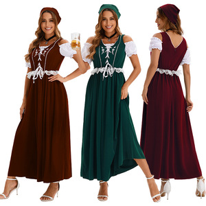 Vestido de cerveza estilo Dirndl para mujer de Yi Xiaoyi con pañuelo para la cabeza, traje étnico tradicional para fiesta de carnaval, talla para adultos - Product Image 5