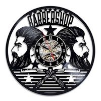 Jam Dinding Akrilik Desain Nordik Motif Pangkas Rambut, Dekorasi Rumah Mewah Modern Mekanik Besar
