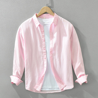 Fabrik preis Großhandel Leinen hemd Herren New Fashion Casual Atmungsaktive Baumwolle Langarm hemden