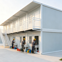 Maison conteneur économique à double étage, modulaire et mobile, avec escalier, utilisable comme appartement et bureau mobile