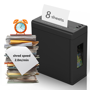 Máquina trituradora <span class=keywords><strong>de</strong></span> papel <span class=keywords><strong>de</strong></span> corte cruzado <span class=keywords><strong>de</strong></span> 8 hojas, papelera extraíble <span class=keywords><strong>de</strong></span> 2,65 galones y litros, 62db, bastante alta seguridad, <span class=keywords><strong>de</strong></span> color negro, <span class=keywords><strong>de</strong></span> litros - Product Image 1