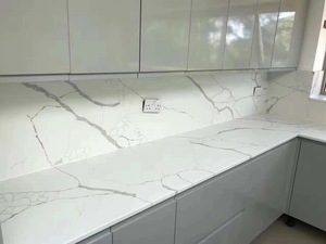 <span class=keywords><strong>Calacatta</strong></span> <span class=keywords><strong>Carrara</strong></span> Trắng grey Rose tĩnh mạch nhân tạo thạch anh đá phiến pha lê Giá cho nhà bếp bàn Vanity Tops worktop - Product Image 4