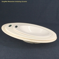 Assiette creuse occidentale en mélamine rouge et blanche, écologique, pour restaurants et hôtels, durable et compatible lave-vaisselle