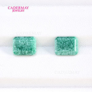 Cadermay Synthetic Emerald Loose Stone Rectangle Green Lab Created For Jewelry Making - Product Image 4