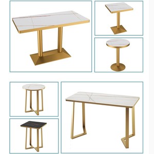 Conjunto de Mesa de Jantar e Cadeiras em Mármore para Cozinha de Restaurante Comercial de Fast Food Quadrado - Product Image 2