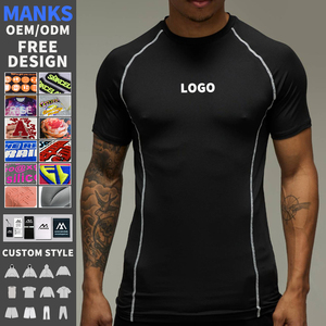 T-shirt Sportiva da <span class=keywords><strong>Uomo</strong></span> Personalizzata all'Ingrosso, Elastica e ad Asciugatura Rapida, per Corsa e Basket, Manica Corta, Aderente per Fitness - Product Image 1