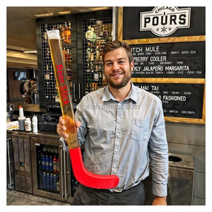 24盎司NHL MLB NBA NFL球队标志颜色定制曲棍球棒设计啤酒玻璃食品安全塑料快速交货批量促销礼品 - Product Image 1