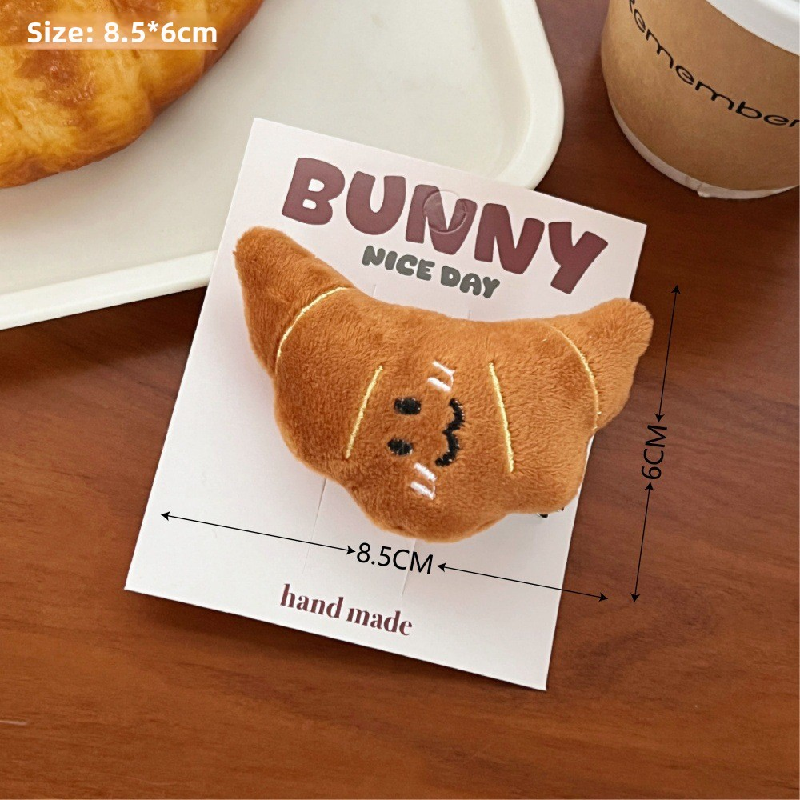 5# Barrette à cheveux en peluche Croissant