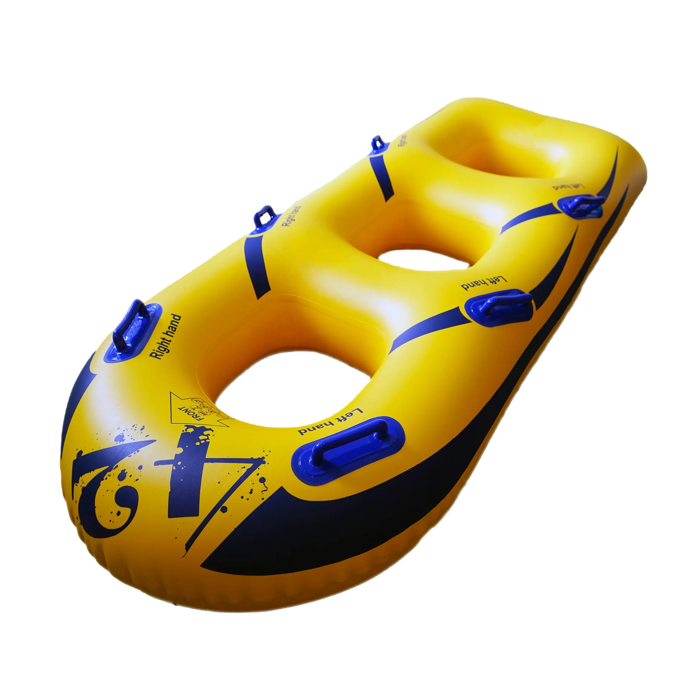 Tubo di nuoto adulto di galleggiamento del tubo di scivolo gonfiabile giallo di plastica resistente del PVC di vendita calda