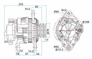 Fabriqué en chine 4D34 assemblage <span class=keywords><strong>automobile</strong></span> 28V/45A alternateur de voiture pour A3TN6188 A3TN6188ZJ ME011698 1016-064RS ME017615 - Product Image 2