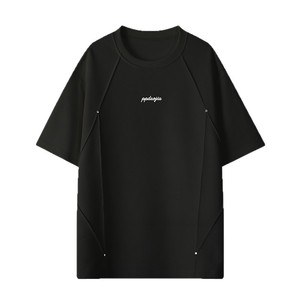 T-shirt da uomo nuova estiva con rivetti plissettati 3D, vestibilità ampia, casual, di alta qualità, alla moda, a maniche corte, per tutti i giorni, per giovani. - Product Image 2