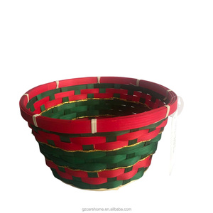 Cesta de Navidad de bambú tejida a mano, cesta de almacenamiento de decoración, cesta de regalo, fiesta, virutas de madera, precio barato, cesta de regalos de Navidad - Product Image 1