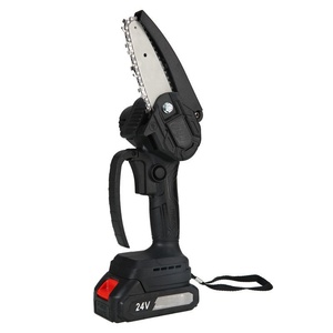 Mini Motosierra Eléctrica Inalámbrica de 24V con Motor sin Escobillas de Grado DIY, Batería de Litio de 550W y 2.4Ah, Hoja de 100MM para Jardinería y Corte de Madera - Product Image 1