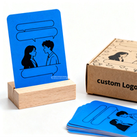 Jeu de cartes personnalisé, cartes de conversation, jeux de cartes, deck de cartes, cadeau adorable, jeux de cartes pour couples avec supports en bois