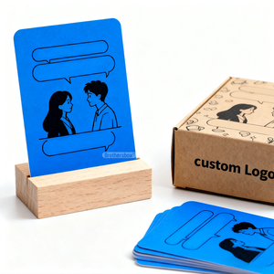 Jeu de cartes personnalisé, cartes à parler, <span class=keywords><strong>jeux</strong></span> de cartes, jeu de cartes pour couple, cadeau adorable, avec supports en bois - Product Image 3