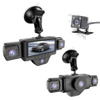 Caméra embarquée 360° avec écran IPS de 3,16 pouces, 5 objectifs, 2K+720P °   Caméra de tableau de bord panoramique pour voiture, 5 canaux (avant/gauche/droite/intérieur/arrière), Wifi, WDR, vision nocturne