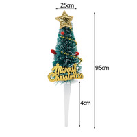 Décorations et accessoires de fête à insérer pour scènes de pâtisserie de gâteaux en forme d'arbre de Noël et de racines, en 3D