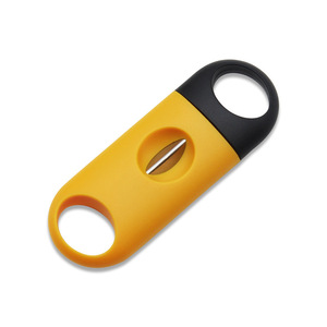 JOFI Portable <b>V</b> Shaped Cigar Cutter Stainless Steel Blade Black And Yellow Plastic Body <b>Bar</b> Shape For Cigar Accessories - Product Image 1