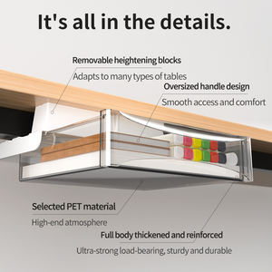 Boîte de rangement sous le bureau, auto-adhésif, Attachable sous le bureau, organisateur de tiroir, armoire coulissante, organisateur de bureau caché - Product Image 3