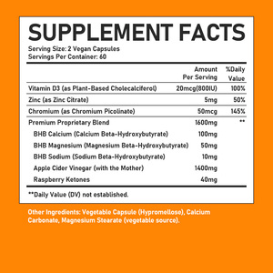 Cápsulas Supresoras del Apetito Directas de Fábrica con Vitamina D3, Mantienen Niveles Óptimos de Cetonas, Manténgase Energizado y Activo - Product Image 2