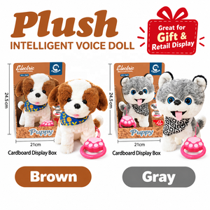 Nouveau jouet <span class=keywords><strong>de</strong></span> confort pour bébé 2026 : Jouet en peluche chiot super doux avec musique, qui bouge la tête, aboie et marche comme un chien. - Product Image 6