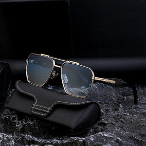 Lunettes de soleil carrées personnalisées pour hommes, verres PC UV400, style Instagram, origine Taizhou WF-5G67, monture noire - Product Image 4