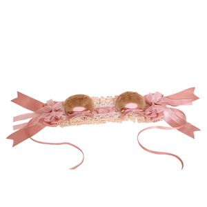 DREAM FASHION Accessoires de cheveux de haute qualité Cos Comic-Con Tea Party Lolita, bandeau <span class=keywords><strong>en</strong></span> peluche à pois, nœud, bandeau pour les oreilles, fille japonaise - Product Image 6