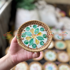 Fabriqué à la main petits plats base de laque incrustation de perles irisées 10-15cm taille 1-1.5cm épaisseur cadeau - Product Image 5