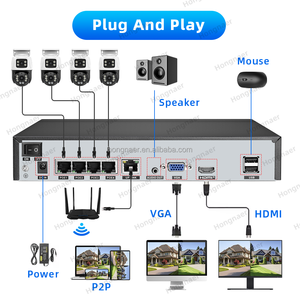 Hongnaer 3K 6MP 4CH 2 렌즈 홈 POE 네트워크 비디오 레코더 IP Surveil CCTV 카메라 시스템 세트 키트 무선 보안 카메라 시스템 - Product Image 4