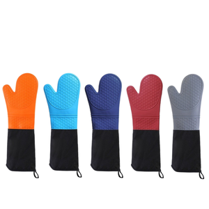 Gants de four en silicone résistants aux hautes températures, 50 cm, avec doublure intérieure en coton, pour la cuisine à domicile, le micro-ondes, la cuisson et la pâtisserie - Product Image 2