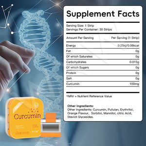 Tiras Orales de Curcumina de Último Diseño, Tiras Orales de Colágeno de Disolución Oral, Sabor a Naranja, Tiras Orales de Probióticos de Disolución Oral - Product Image 2