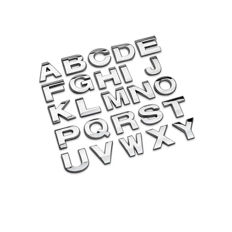 The best quality car chrome alphabet plastic letter sticker for car