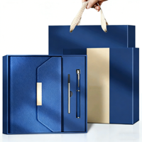 Ensemble de carnet de notes en cuir PU relié, avec stylo, ensemble cadeau de luxe, impression de logo personnalisée en gros