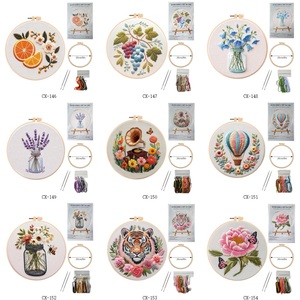 Kit <span class=keywords><strong>de</strong></span> Bordado DIY con Aro <span class=keywords><strong>de</strong></span> Globo Aerostático y <span class=keywords><strong>Flores</strong></span>, Diseño 2026, para Decoración del Hogar, Regalo - Product Image 3