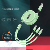 Câble de chargeur Micro USB Type C pour téléphones mobiles 3 en 1 Câble de charge rapide USB rétractable coloré