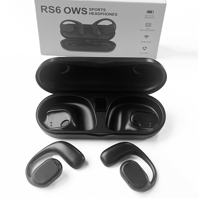 RS6 OWS Sports Headset True Wireless Wearable Stereo Open Waterproof Earphones TWS 5.3 Earbuds Air Conduction Earphones