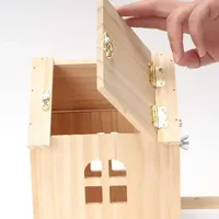 Nichoir en bois pour cage à oiseaux, perroquet, canari, pigeon, nichoir naturel avec porte latérale, intérieur/extérieur