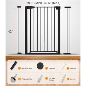 Auto Close Stainless Steel Pet Fence Easy Walk Thru Dog <strong>Gate</strong> for <strong>Puppy</strong> Safety <strong>Gate</strong> for House Doorway <strong>Stairs</strong> with Button Closure - Product Image 4