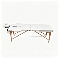 Table de massage portable à 3 sections avec cadre en bois, lit de spa pliable pour professionnels