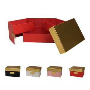 Chengruo đôi cửa Quà Tặng Bao bì hộp Vàng nắp bất ngờ hoa cho mẹ Ngày Valentine Matt Cán dập nổi 50 cái - Product Image 2