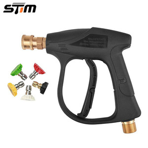 Pistola de agua de alta presión Stim, juego de boquillas de 5 colores, conector de cobre M22 14 para lavado de autos y limpieza del hogar - Product Image 1