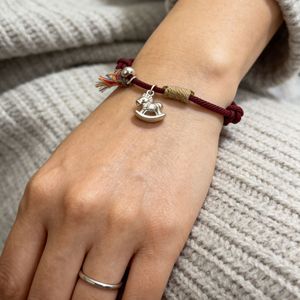 999 Pure Silver Horse Charm Woven <b>Bracelet</b> For Women Lucky Red <b>Rope</b> Everyday Wear Chinese Style Jewelry - Product Image 3