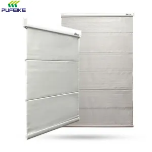 Natural Woven Chinese Style Motorized Manual Roman Blinds For Office Or Home Window