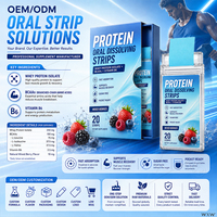 OEM ODM Isolat de protéines de lactosérum en bandes orales à dissolution rapide, saveur mélange de baies, favorise la croissance musculaire, absorption rapide, film oral portable