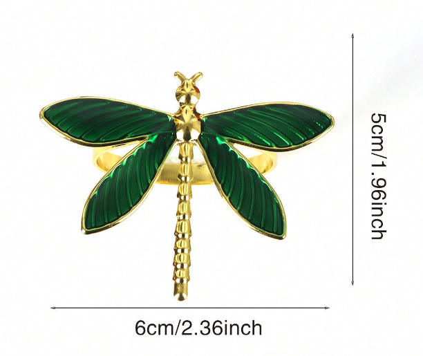 Zinc alloy green dragonfly