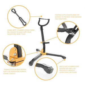 Support de <span class=keywords><strong>saxophone</strong></span> pliable portable, trépied en métal, support de <span class=keywords><strong>saxophone</strong></span>, présentoir pour <span class=keywords><strong>saxophone</strong></span> <span class=keywords><strong>alto</strong></span> et ténor, accessoires musicaux - Product Image 2