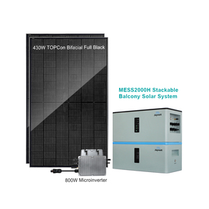 Sistema de Energía Solar para Balcón Portátil y Económico de 2KWh, Baterías de Litio Inteligentes Apilables y TOPCon Mono - Product Image 1