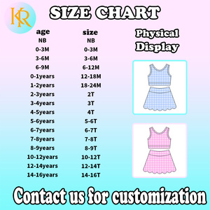 Ensembles de vêtements d'été imprimés pour filles KR, ensembles de yoga pour bébés, débardeurs sans manches à volants et jupes unies pour tout-petits - Product Image 5