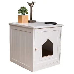 Living Room Small Animal Cabinet Houses Pet Cages Cabinet White Knocked Down Modern Pet Furniture