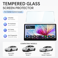 Protection d'écran en verre trempé pour Tesla Model 3 Y X S, écran tactile central, anti-traces de doigts, anti-rayures, HD clair, 15 pouces